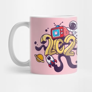 Cute Astronaut In 2021 New Year Space Cartoon Mug